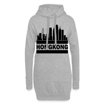 Hong Kong Skyline Souvenir Asia Buddha Gift Om - Hoodie Dress - heather grey - Front