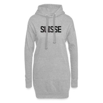 SUISSE. PAYS - Sweat-shirt à capuche long Femme - gris chiné - Devant