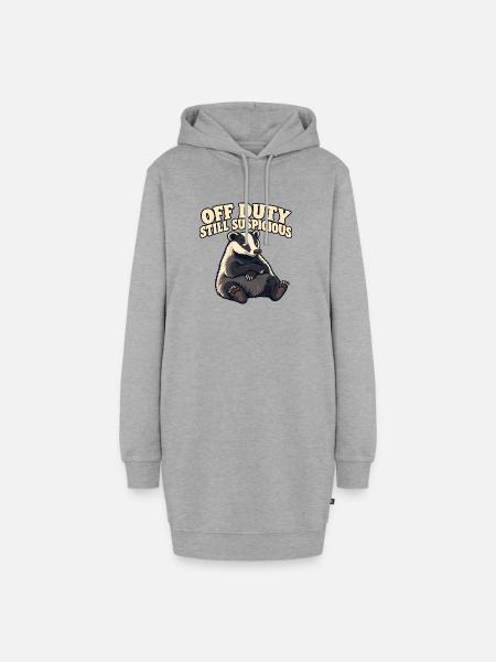 Außer Dienst stehender Dachs - Hoodie-Kleid - Grau meliert