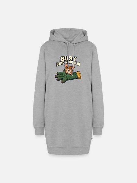 Problemmaus - Hoodie-Kleid - Grau meliert