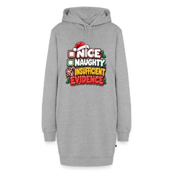 Nett Frech Beweislos Weihnacht - Hoodie-Kleid - Grau meliert - Vorne - AI Model Female 172 light (172cm)