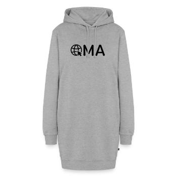 Oma mit Internet-Symbol – Schwarz - Hoodie-Kleid - Grau meliert - Vorne - AI Model Female 172 light (172cm)