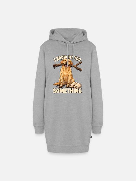 Labrador-Zweigstellenlieferung - Hoodie-Kleid - Grau meliert