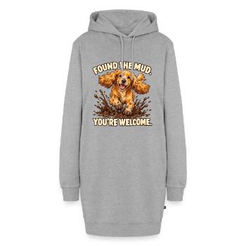 Cocker Spaniel fand den Schlamm - Hoodie-Kleid - Grau meliert - Vorne - AI Model Female 172 light (172cm)