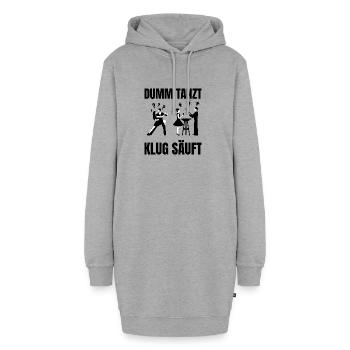 DUMM_TANZT-_KLUG_SAUFT - Hoodie-Kleid - Grau meliert - Vorne - AI Model Female 172 light (172cm)