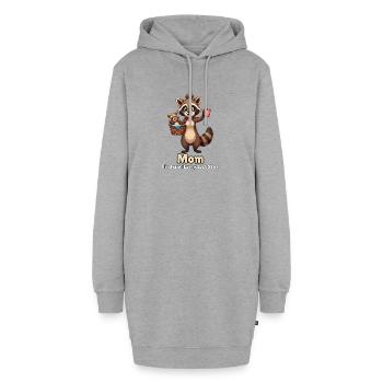 Mom: Finder of Every Lost Shoe – Mama Waschbär - Hoodie-Kleid - Grau meliert - Vorne - AI Model Female 172 light (172cm)
