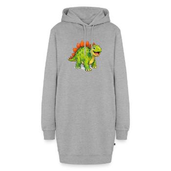dino - Hoodie-Kleid - Grau meliert - Vorne - AI Model Female 172 light (172cm)