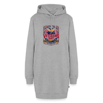 Arlington Virginia Veterans Day Honoring All Who - Hoodie-Kleid - Grau meliert - Vorne - AI Model Female 172 light (172cm)