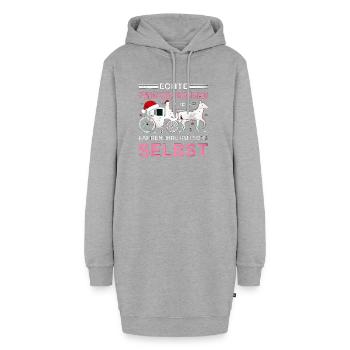 Echte Prinzessinnen Kutsche Weihnachten Pferd - Hoodie-Kleid - Grau meliert - Vorne - AI Model Female 172 light (172cm)
