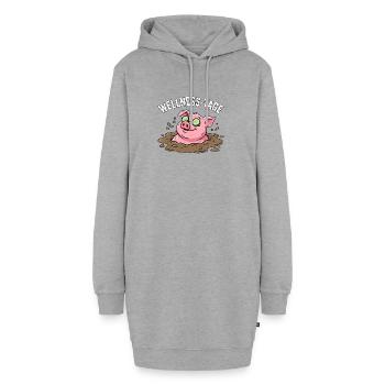 Wellness Ferkel - Hoodie-Kleid - Grau meliert - Vorne - AI Model Female 172 light (172cm)