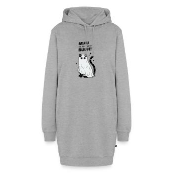 Miau äh ich meine Buuh! - Katze Gespenst Halloween - Hoodie-Kleid - Grau meliert - Vorne - AI Model Female 172 light (172cm)