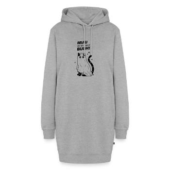 Miau äh ich meine Buuh! - Katze Gespenst Halloween - Hoodie-Kleid - Grau meliert - Vorne - AI Model Female 172 light (172cm)