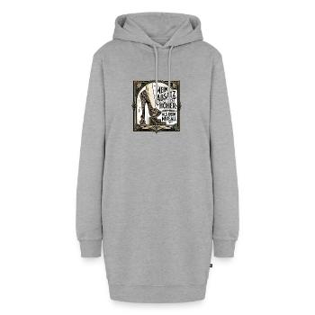 Mein_Absatz_ist_hoeher_als_dein_Niveau_-_Art_De - Hoodie-Kleid - Grau meliert - Vorne - AI Model Female 172 light (172cm)