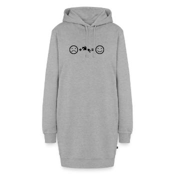 Springreiten Geschenkidee für eine Dressurreiterin - Hoodie-Kleid - Grau meliert - Vorne - AI Model Female 172 light (172cm)