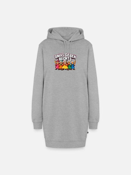 Omas Gegen Rechts Karikatur - Hoodie-Kleid - Grau meliert