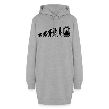 Straßenbahn Evolution Tram Für Straßenbahnfahrer - Hoodie-Kleid - Grau meliert - Vorne - AI Model Female 172 light (172cm)