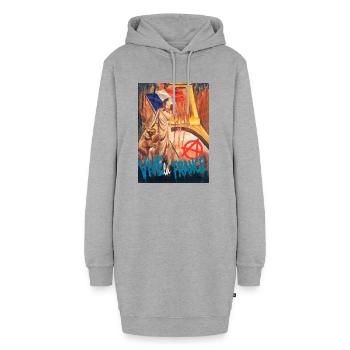 Vive la France - Hoodie-Kleid - Grau meliert - Vorne - AI Model Female 172 light (172cm)