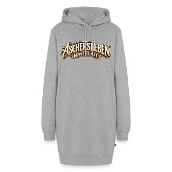 Aschersleben – Meine Heimat Retro Schriftzug - Hoodie-Kleid - Grau meliert - Vorne - AI Model Female 172 light (172cm)