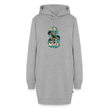 Paddel am Lärm vorbei: Kajakfahren - Hoodie-Kleid - Grau meliert - Vorne - AI Model Female 172 light (172cm)