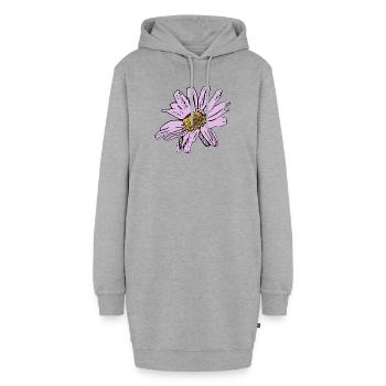 Blume pastell Blume Blumen pastell Blumen flieder - Hoodie-Kleid - Grau meliert - Vorne - AI Model Female 172 light (172cm)