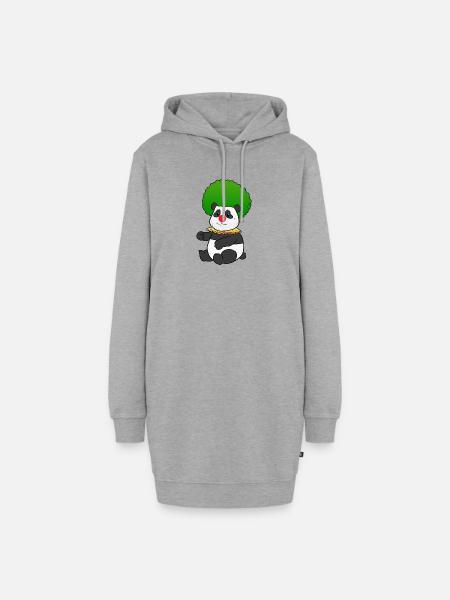 Clown Panda - Hoodie-Kleid - Grau meliert