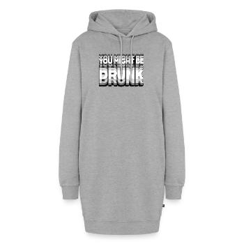 026 Du Könntest Betrunken Fettgedruckte 3D-Typografie - Hoodie-Kleid - Grau meliert - Vorne - AI Model Female 172 light (172cm)