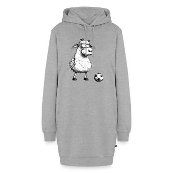 Schaf Fussballer - Hoodie-Kleid - Grau meliert - Vorne - AI Model Female 172 light (172cm)