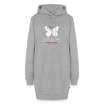 Gothic Schmetterling Wounds Into Wings - Hoodie-Kleid - Grau meliert - Vorne - AI Model Female 172 light (172cm)