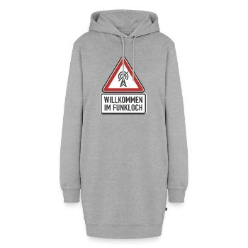 Willkommen im Funkloch Deutschland - Hoodie-Kleid - Grau meliert - Vorne - AI Model Female 172 light (172cm)