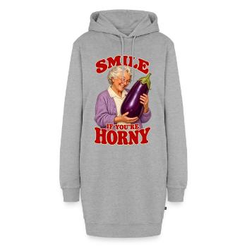 Oma Aubergine Zweideutiger Spruch und Partyhumor - Hoodie-Kleid - Grau meliert - Vorne - AI Model Female 172 light (172cm)