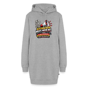 POLITIK ICH MACH DA NICHT MEHR MIT - Hoodie-Kleid - Grau meliert - Vorne - AI Model Female 172 light (172cm)