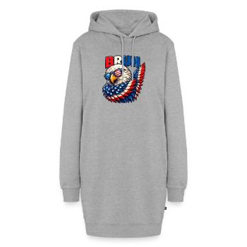American Flag Bruh Dabbing Eagle Men Boys - Hoodie-Kleid - Grau meliert - Vorne - AI Model Female 172 light (172cm)
