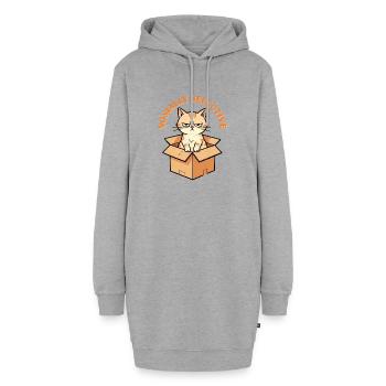 Wütende Katze im Pappkarton - Hoodie-Kleid - Grau meliert - Vorne - AI Model Female 172 light (172cm)