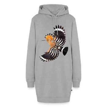 Wiedehopf - Hoodie-Kleid - Grau meliert - Vorne - AI Model Female 172 light (172cm)