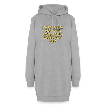 ICH REGE MICH NICHT AUF DIE ANDEREN REGEN MICH AUF - Hoodie-Kleid - Grau meliert - Vorne - AI Model Female 172 light (172cm)