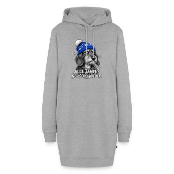 Grantige Weihnacht - Hoodie-Kleid - Grau meliert - Vorne - AI Model Female 172 light (172cm)