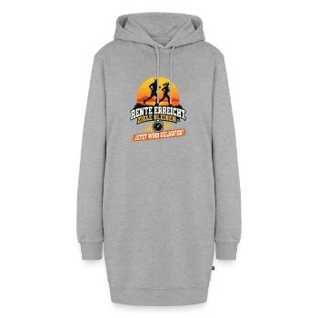 RENTE ERREICHT ZIELE BLEIBEN JETZT WIRD GELAUFEN - Hoodie-Kleid - Grau meliert - Vorne - AI Model Female 172 light (172cm)