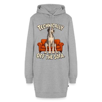 Wolfhound Sofa Regeln - Hoodie-Kleid - Grau meliert - Vorne - AI Model Female 172 light (172cm)