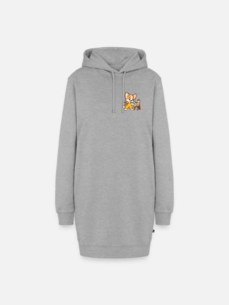 Kleiner Künstler – Süßer malerischer Hund - Hoodie-Kleid - Grau meliert