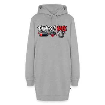 Things I Hate – Funny Tech Meme - Hoodie-Kleid - Grau meliert - Vorne - AI Model Female 172 light (172cm)