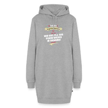 ergotherapeutin - wir basteln das in ordnung - Hoodie-Kleid - Grau meliert - Vorne - AI Model Female 172 light (172cm)