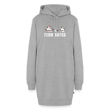Team Roper Rodeo Cowboy Lasso Weihnachten - Hoodie-Kleid - Grau meliert - Vorne - AI Model Female 172 light (172cm)