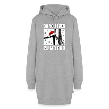 Do You Even Climb Bro Windrad Weihnachten - Hoodie-Kleid - Grau meliert - Vorne - AI Model Female 172 light (172cm)