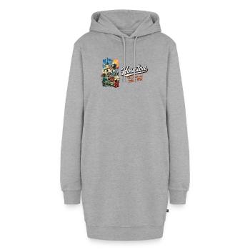 Houston Retro Vintage Space City Skyline Design - Hoodie-Kleid - Grau meliert - Vorne - AI Model Female 172 light (172cm)