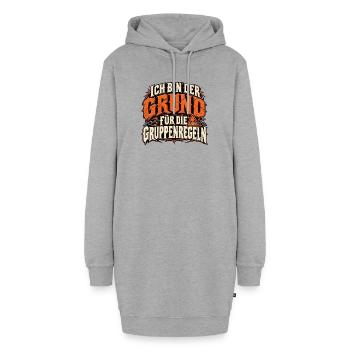 Ich bin der Grund für die Gruppenregeln - Hoodie-Kleid - Grau meliert - Vorne - AI Model Female 172 light (172cm)