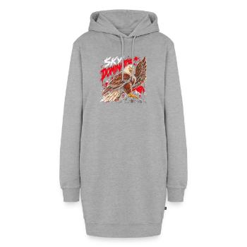 Sky Dominator Adler - Hoodie-Kleid - Grau meliert - Vorne - AI Model Female 172 light (172cm)