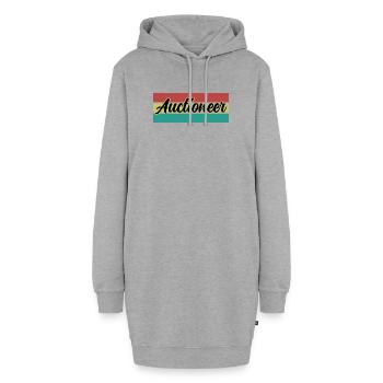 Auktionator Retro Style - Hoodie-Kleid - Grau meliert - Vorne - AI Model Female 172 light (172cm)