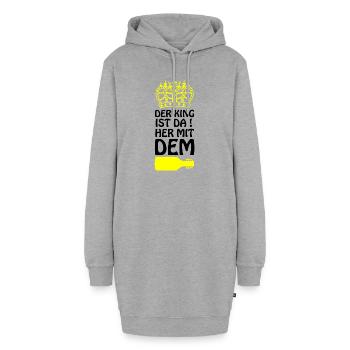 Königliche Silhouette Bier - Hoodie-Kleid - Grau meliert - Vorne - AI Model Female 172 light (172cm)
