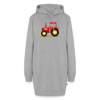 Süßer roter Traktor Bauernhofleben Landwirtschaft Kinder-Tee - Hoodie-Kleid - Grau meliert - Vorne - AI Model Female 172 light (172cm)