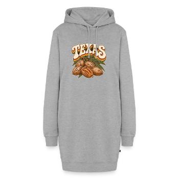Texas Pekannuss Retro Typografie - Hoodie-Kleid - Grau meliert - Vorne - AI Model Female 172 light (172cm)
